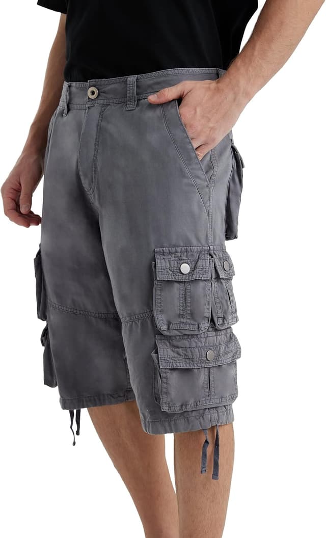 Detalle de YGREYG Men’s Cargo Shorts Long Capri (Below-The-Knee) Relaxed Fit with Pockets