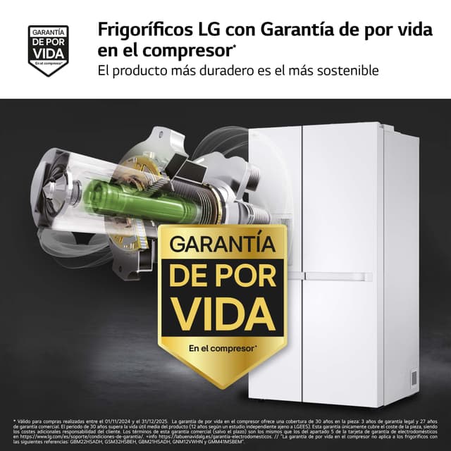 Thumbnail 3 de LG GSLC40SWPE frigorífico 628 l 179 cm blanco 🧊
