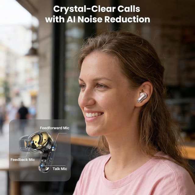 Detalle de TOZO NC20 Active Noise Cancelling Wireless Earbuds (IPX8, LDAC, 6 mics, 80H) with Translation