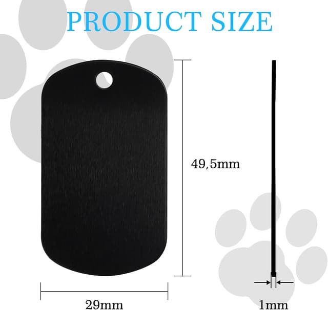 Thumbnail 3 de LALAGO 25 Schwarz Blanko Hundemarken Aluminium