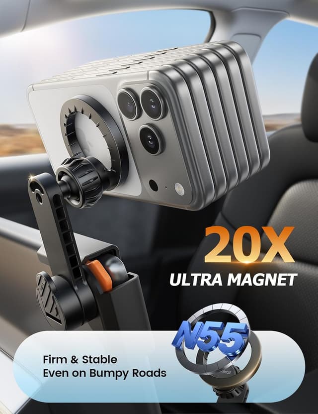 Detalle de Lamicall for Tesla Phone Mount (Strongest N55 Magnet) for Tesla Model 3 & Y — MagSafe Magnetic Holder