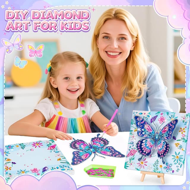 Thumbnail 1 de Diamond Painting 3D Butterfly Kit for Ages 8–10 🎨