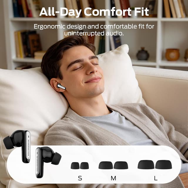 Detalle de Monster N-Lite 310 True Wireless Earbuds (Bluetooth 6.0) with ENC Mic and 32H Playback