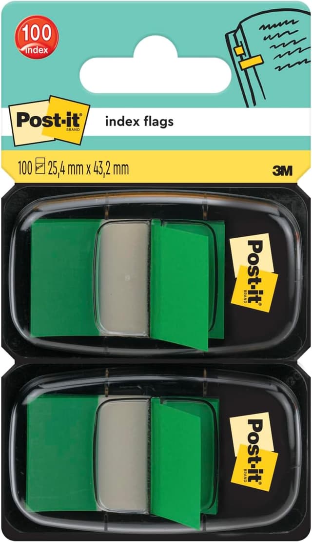 Detalle de Post-it Index Haftstreifen Grün 25,4 x 43,2 mm