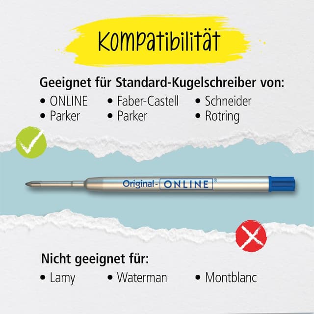 Thumbnail 4 de ONLINE 6 Kugelschreiberminen blau M đź–Š