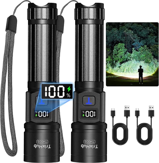 Detalle de TrixHub 2-Pack Flashlights, 5 Modes ⚡
