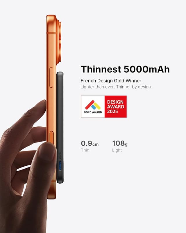 Detalle 2 de INIU for MagSafe Power Bank (Qi2 Certified) Ultra Slim 5000mAh Magnetic Portable Charger