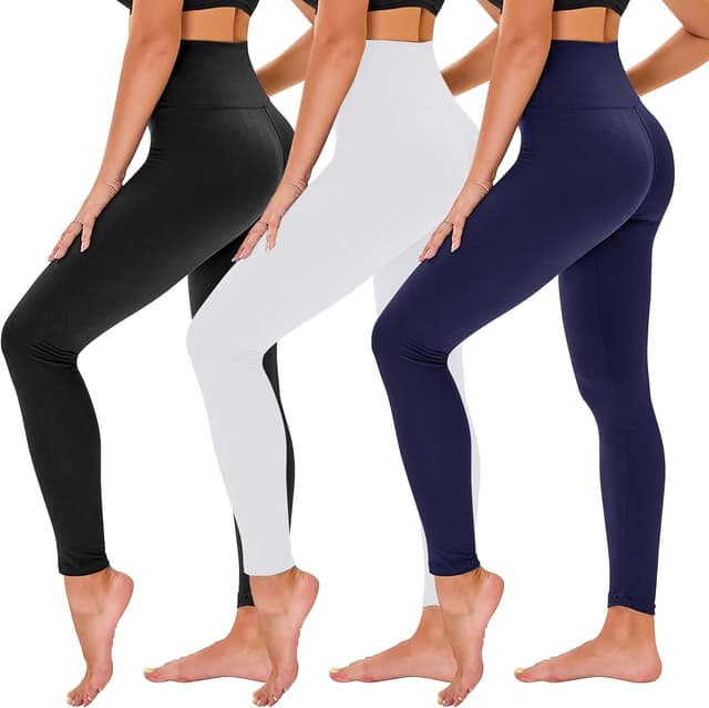 Thumbnail 6 de TNNZEET 3-Pack High-Waisted Tummy Control Leggings for Women (Black) with Pockets