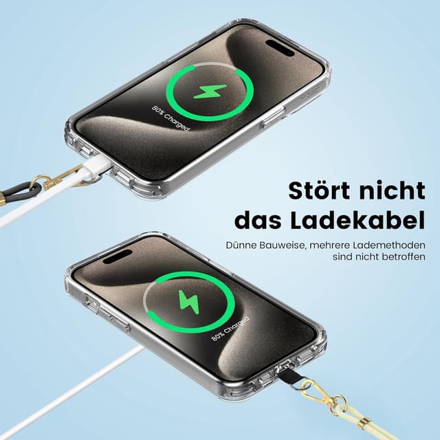 Detalle 2 de Cordino universale OLEPHY per telefono con catena da collo e cinturino regolabile Beige