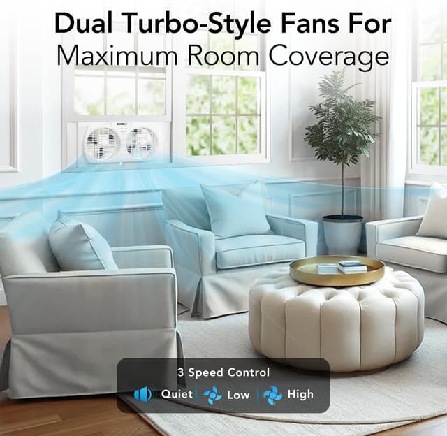 Detalle 2 de Comfort Zone 9-Inch reversible twin fan