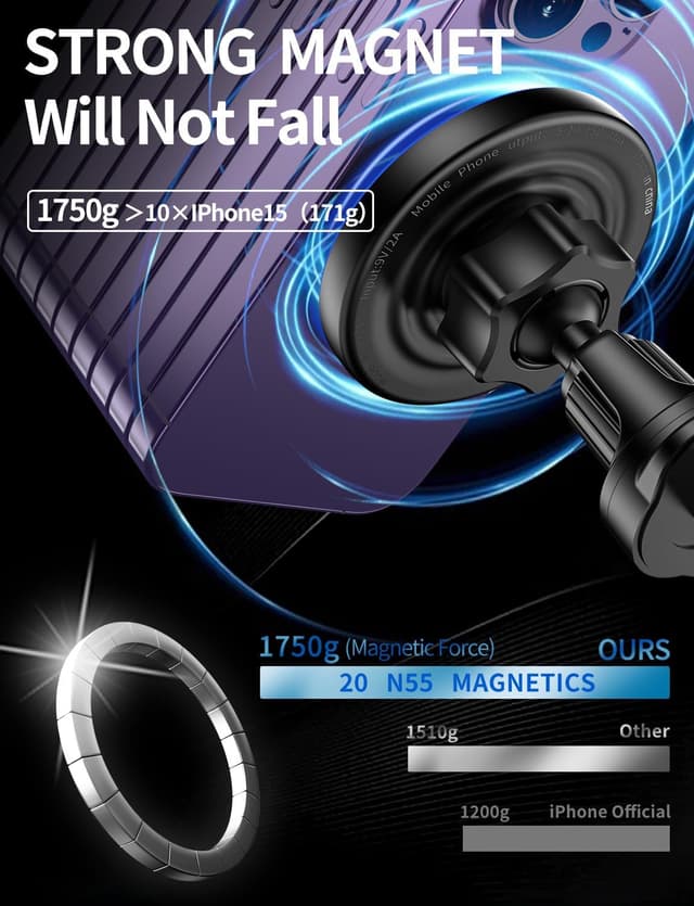 Thumbnail 6 de MagSafe Car Mount Charger 3‑in‑1 Wireless Car Charger