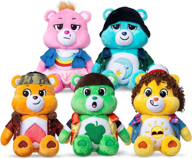 Detalle de Basic Fun Care Bears x Stranger Things Funshine Bear as Dustin 22 cm plush (Limited Edition)