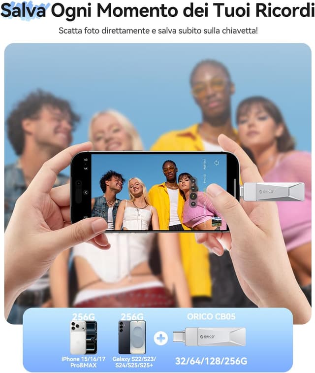 Thumbnail 2 de ORICO CB05 128 GB USB 3.2 Chiavetta OTG 📱