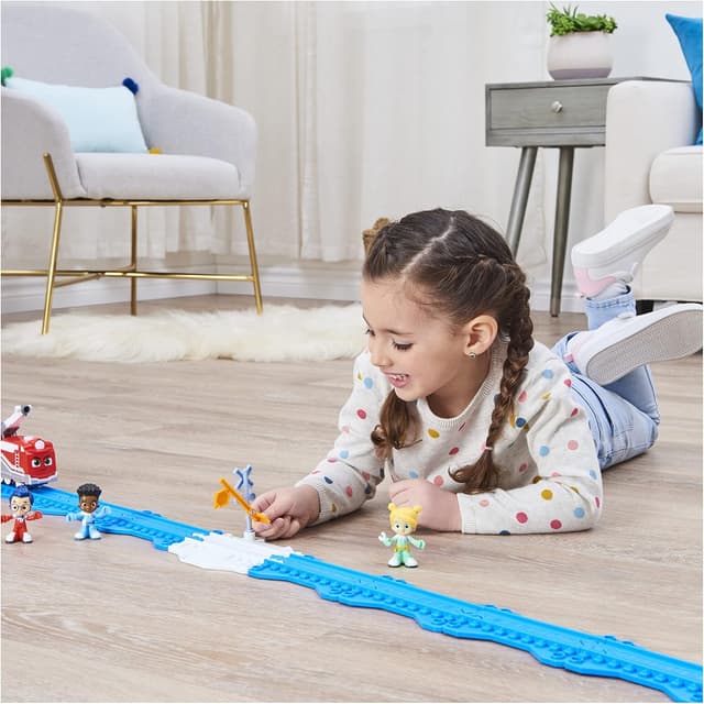 Detalle de Mighty Express — lot de 3 figurines pour enfants (avec piste et barrière), à partir de 3 ans
