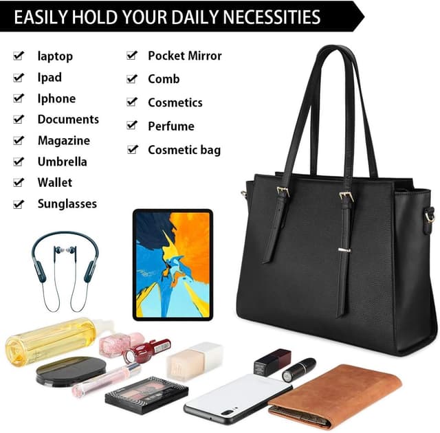 Thumbnail 4 de Handtasche Damen Shopper Schwarz 15,6 Zoll