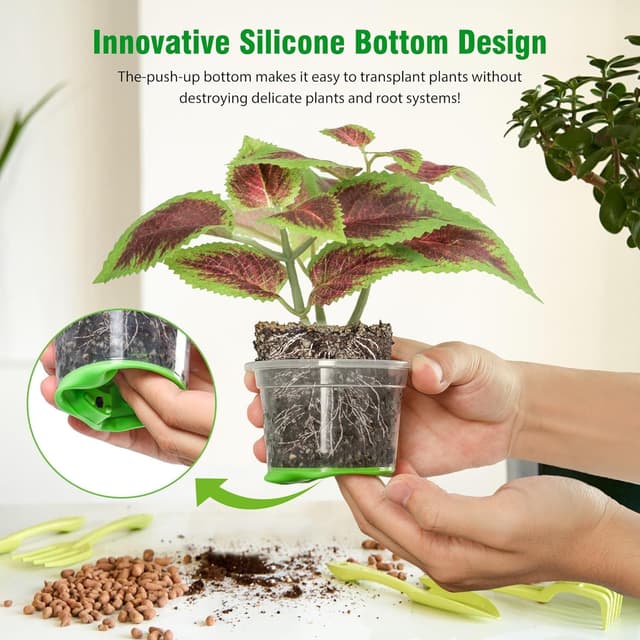 Thumbnail 2 de MIXC Anzuchttöpfe 24 Stück 10 cm Transparent