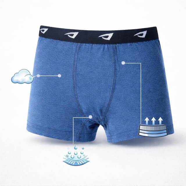 Detalle de SGS Jungen Boxershorts aus Baumwolle (10er Pack) – bequeme Kinderunterwäsche für Alltag & Sport