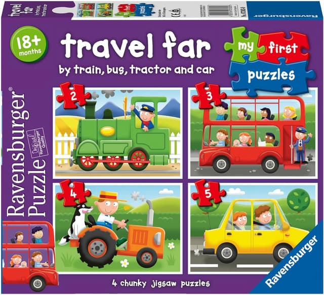 Detalle de Ravensburger Travel Far My First Jigsaw Puzzles for Kids (18 Months+), 2–5 Pieces