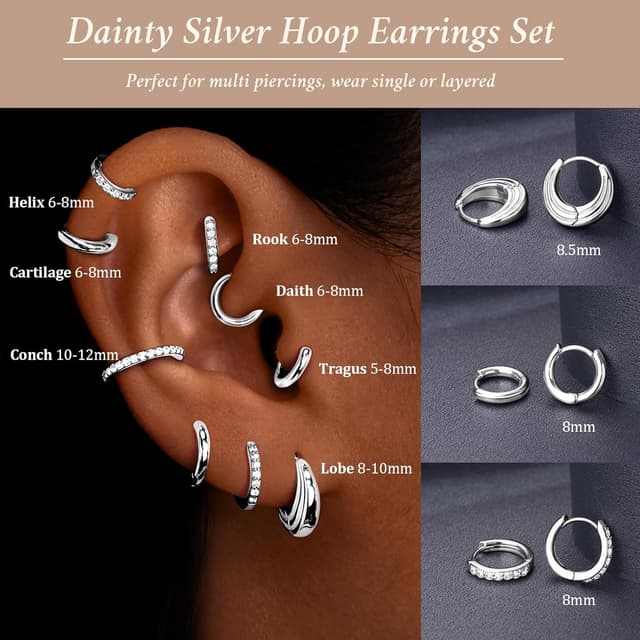 Thumbnail 3 de Poxtex Huggie Hoop Earrings 8mm 💍