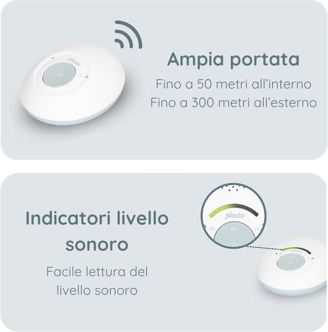 Detalle 2 de Alecto DBX110 babyphone audio digitale DECT con VOX e modalità ECO, portata fino a 300 m