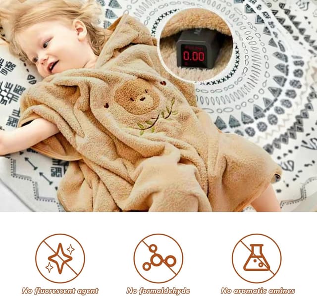 Detalle de HAGOT poncho de bain enfant avec capuche (serviette bébé) 0-3 ans