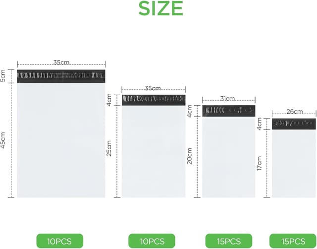 Detalle 2 de AiQInu Enveloppe Plastique Expedition 4 tailles