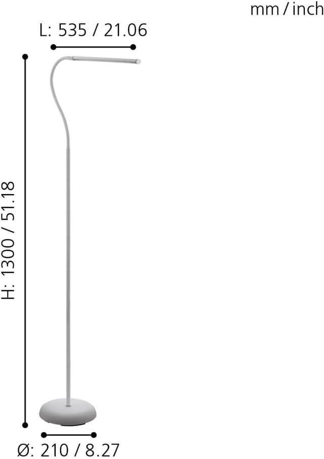 Detalle de Eglo Laroa Lámpara de pie LED táctil, regulable