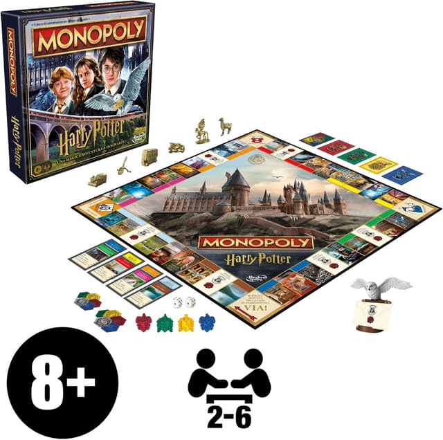 Detalle de Hasbro Gaming Monopoly Edizione Harry Potter: Una Magica Avventura a Hogwarts (versione italiana)