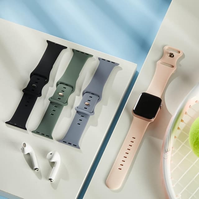 Detalle 2 de Adepoy 4-Pack Silicone Sport Strap for Apple Watch Series 11, 10, 9 and Ultra (38mm–49mm)