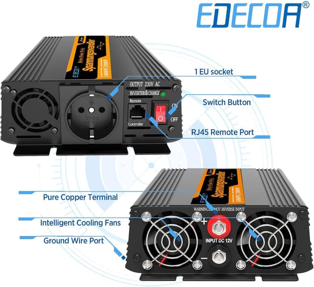 Thumbnail 5 de EDECOA Inversor 12V a 220V 1000W