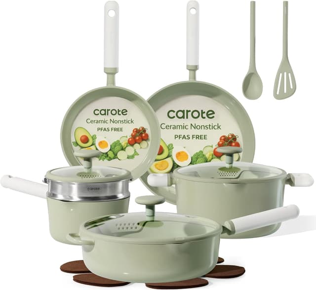 Thumbnail 6 de CAROTE 15-piece Ceramic Cookware Set nonstick
