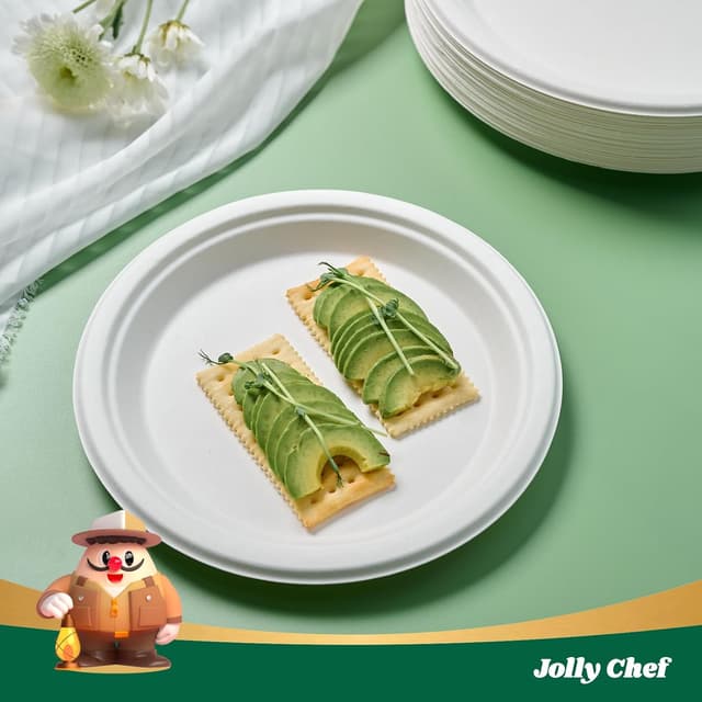 Detalle 2 de JOLLY CHEF Compostable Plates 10-inch 🍽