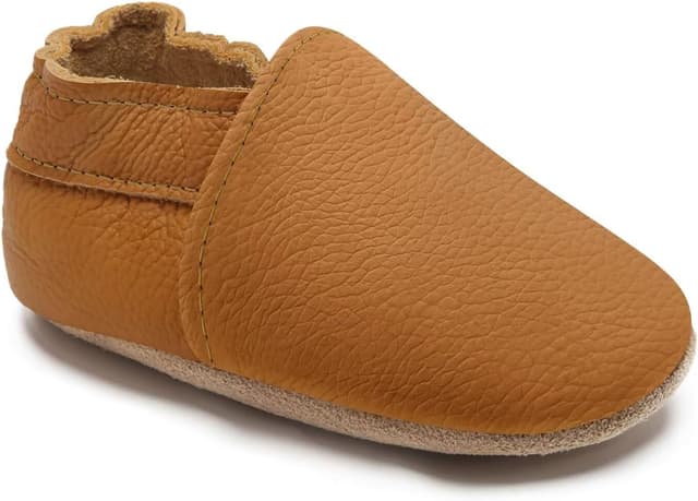 Detalle de HMIYA Weiche Leder-Krabbelschuhe & Lauflernschuhe mit Wildledersohle für Babys (0–24 Monate)