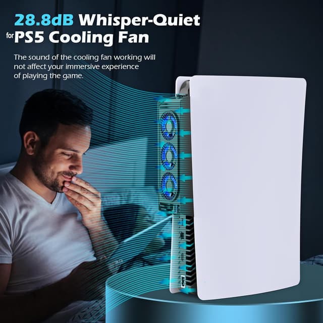 Detalle 2 de HUIJUTCHEN PS5 Lüfter 2 Stufen