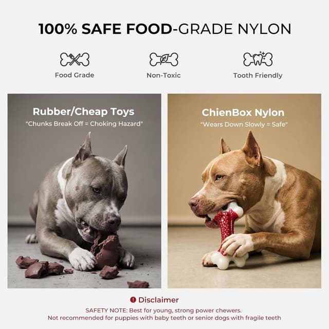 Thumbnail 6 de ChienBox Nylon Bone Toy beef flavour for large dogs