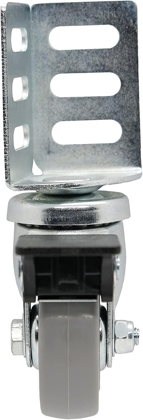 Detalle 2 de Shepherd Hardware 8126E - Rotelle ad angolo girevoli in gomma termoplastica grigia con freno, set da 4