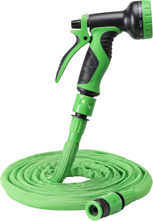 Navaris flexibler Gartenschlauch 7,5–15 m mit 10 Funktionen und Schnelladaptern