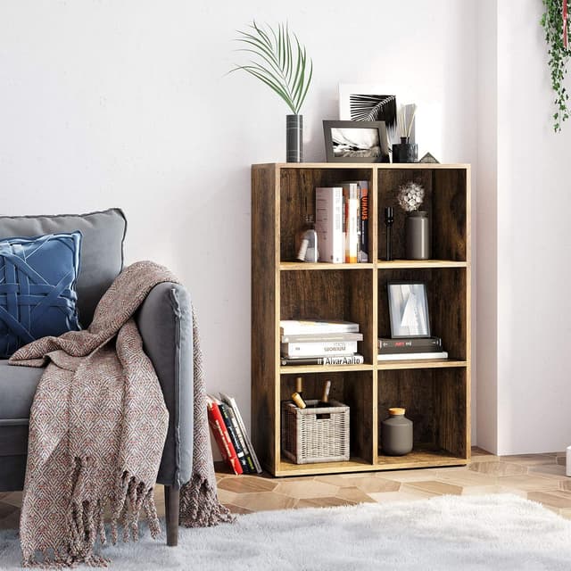 Thumbnail 3 de Librería 6 compartimentos Marrón Rústico