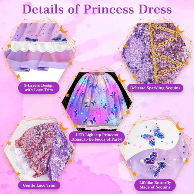 Detalle de WIKITOT Princess costume for girls age 3