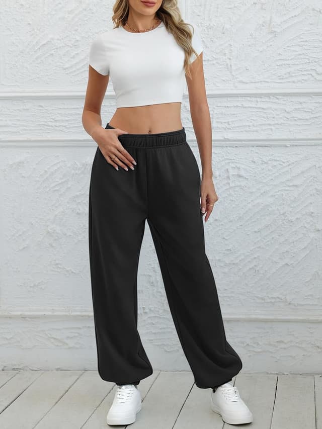 Detalle 2 de ATHMILE Women’s High-Waisted Baggy Lounge Sweatpants with Pockets