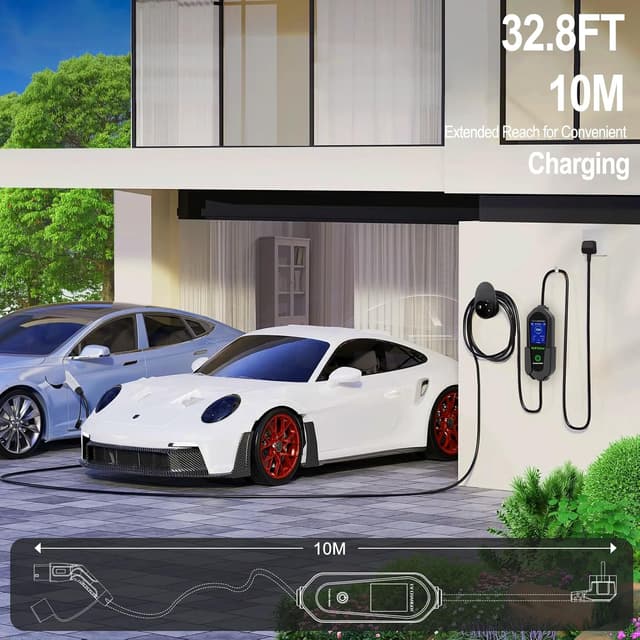 Detalle de RTSKY EV Charger Cable Type 2 to 3 Pin 5m ⚡️🔌🟢