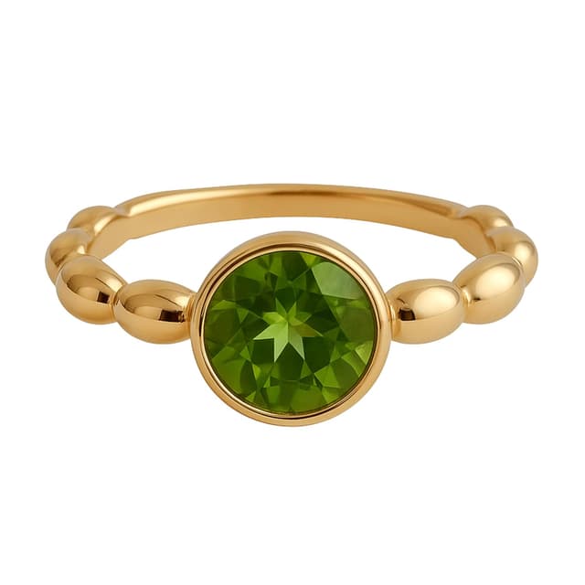 Thumbnail 6 de Peridot 7-mm Edelstein Bubble Ring aus vergoldetem Sterling Silber (US Size 9, Durchmesser 19)