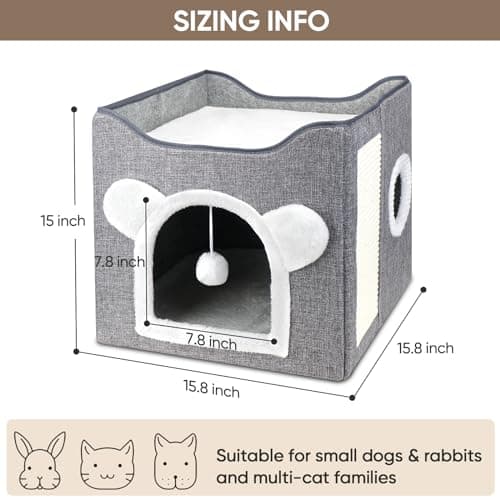Detalle 2 de Furjoy Niche pour chat pliable avec 2 coussins