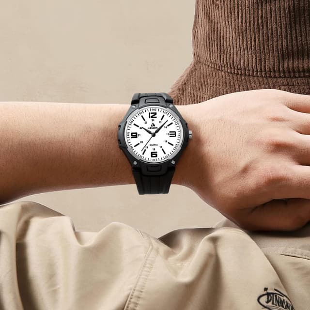 Thumbnail 5 de LENQIN Herren Uhr Analog Quarz 3ATM