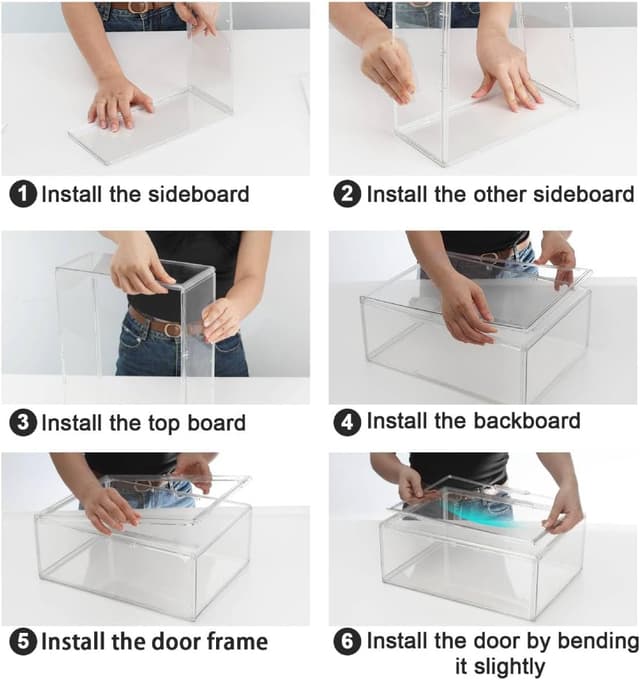Detalle de 3-Tier Clear Acrylic Display Case (14" x 10.5" x 5.5") for Labubu Figures and POP MART collectibles
