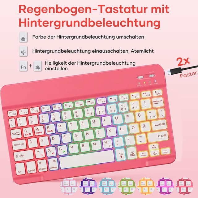 Detalle 1 de iPad Tastatur-Hülle A16 mit 7 Farben