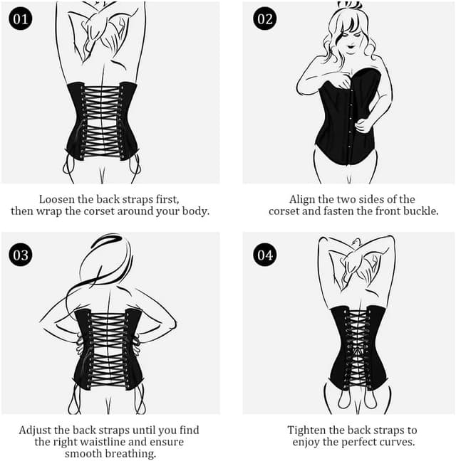 Thumbnail 3 de AUYAO Corsetto Donna Nero Elegante S-XL