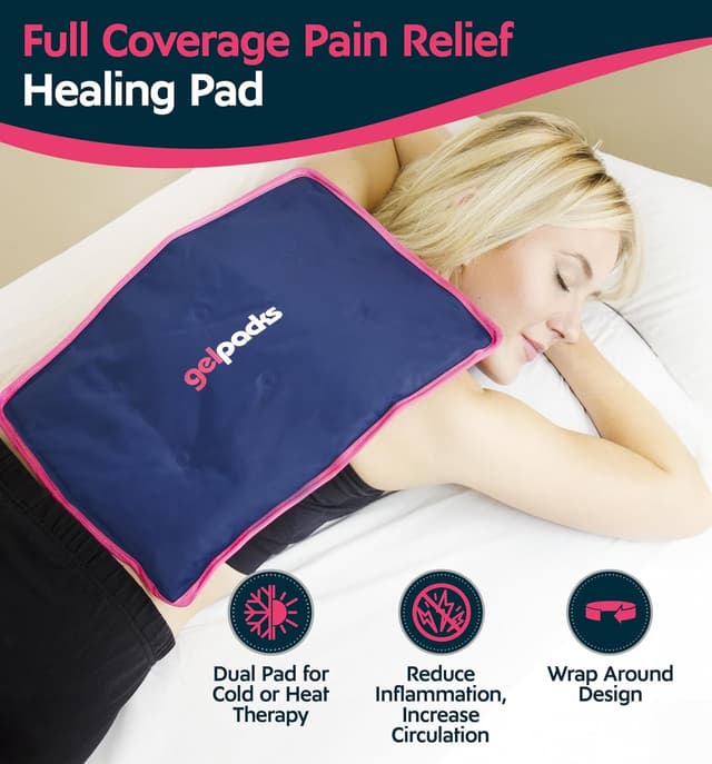 Detalle de Grande poche de glace en gel froid souple et réutilisable (grand pack) pour genou, dos, épaule, cheville, coude