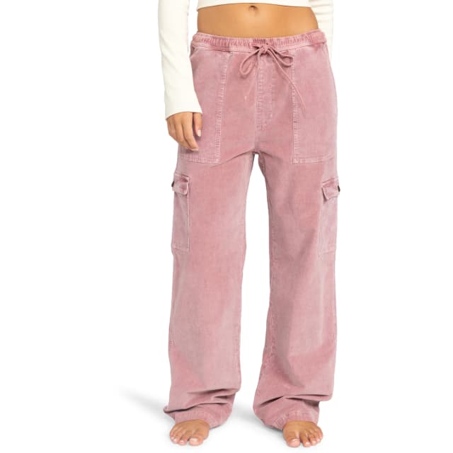 Detalle de Roxy Precious: pantalón cargo de mujer de pana 100% algodón