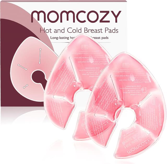 Detalle de Momcozy Larger Breast Therapy Packs (Hot & Cold) with 2 Soft Covers – 2 Pack, Pink